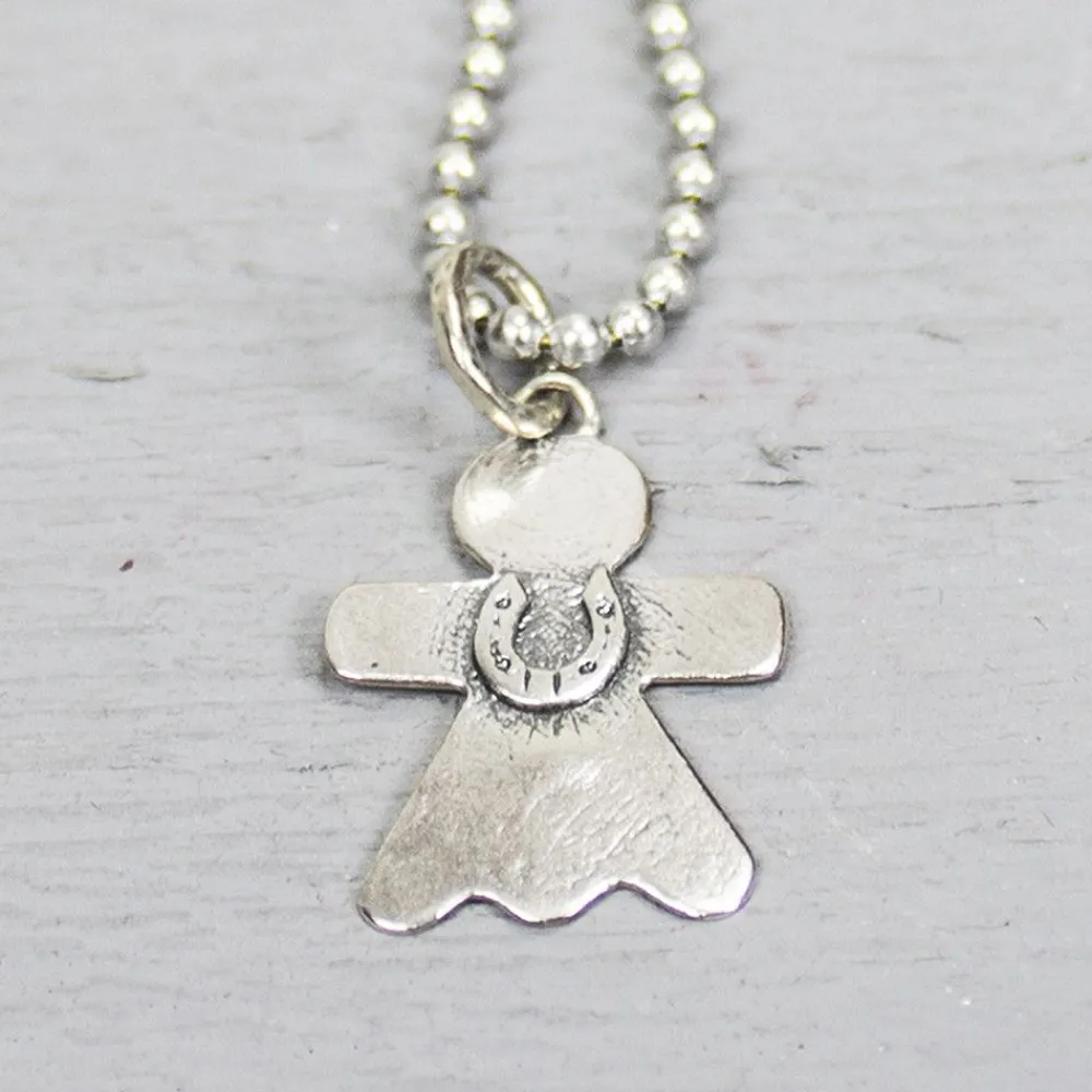 Jéh Jewels Icons-Anhänger Engel mit Hufeisen Silber Oxy