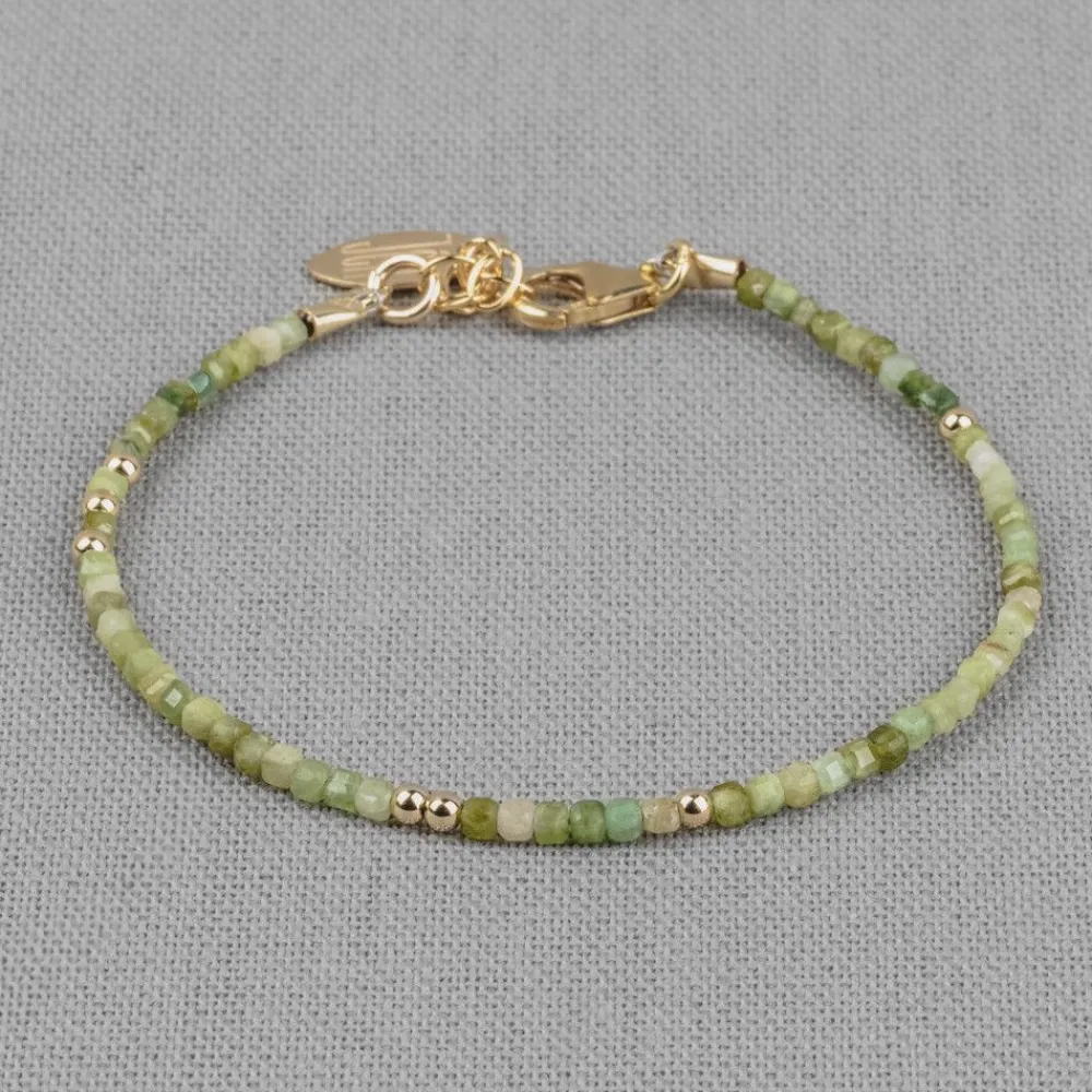 Jéh Jewels Edelsteine | Touch Of Gold-Armband Goldfilled + Grüner Turmalin