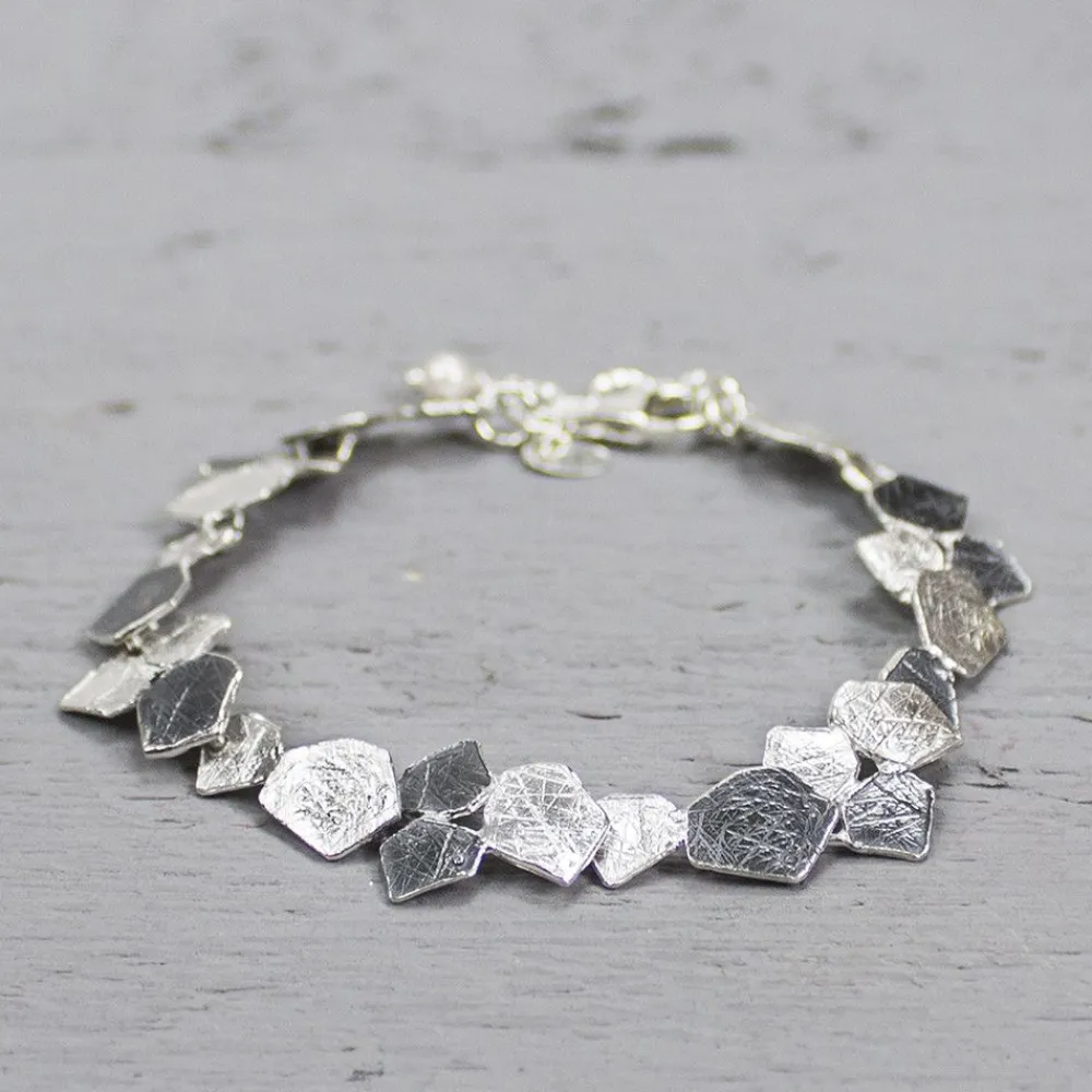 Jéh Jewels Evergreens | Silver-Armband Silber Oxy / Weiß