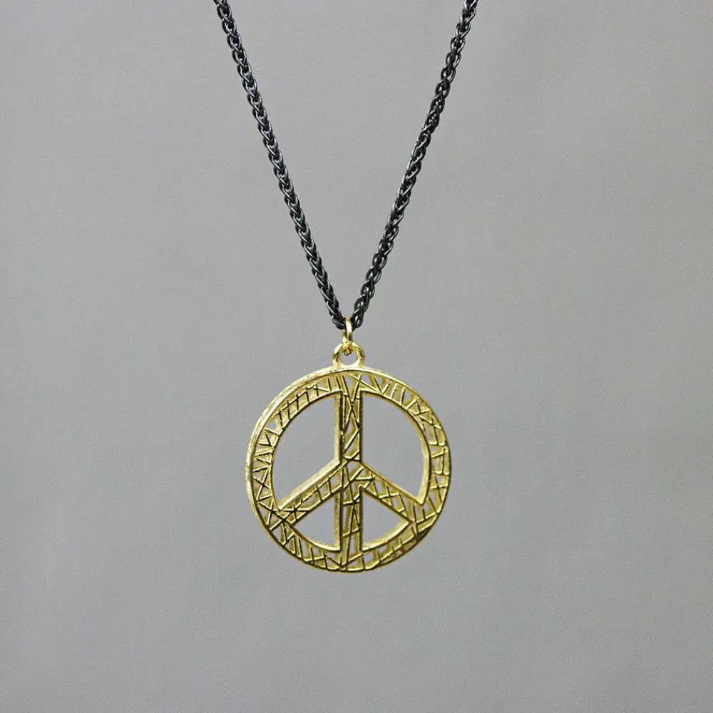 Jéh Jewels 3d Gold-3D GOLD | Halskette Silber-Oxy + 3D-hänger G14K Peace
