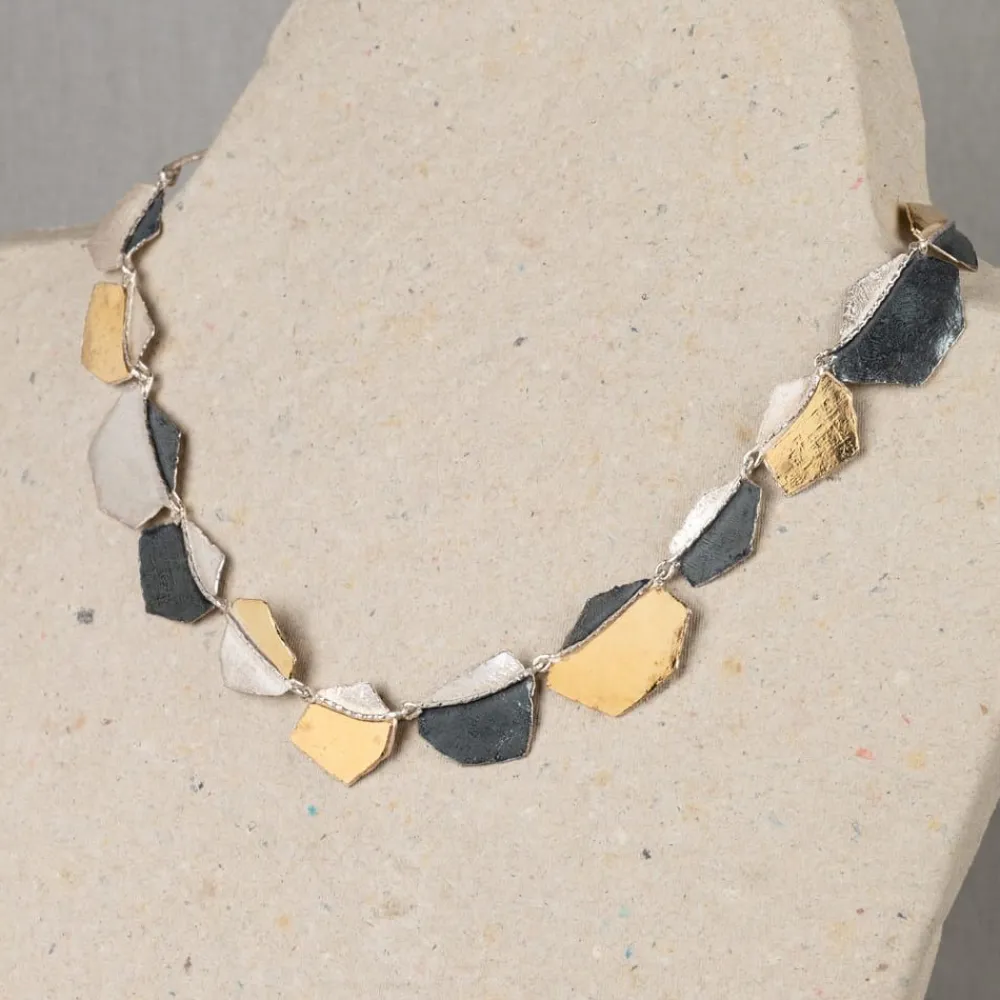 Jéh Jewels Touch Of Gold | Jéh Colliers-Halskette dreifarbig mit vielen Winkeln