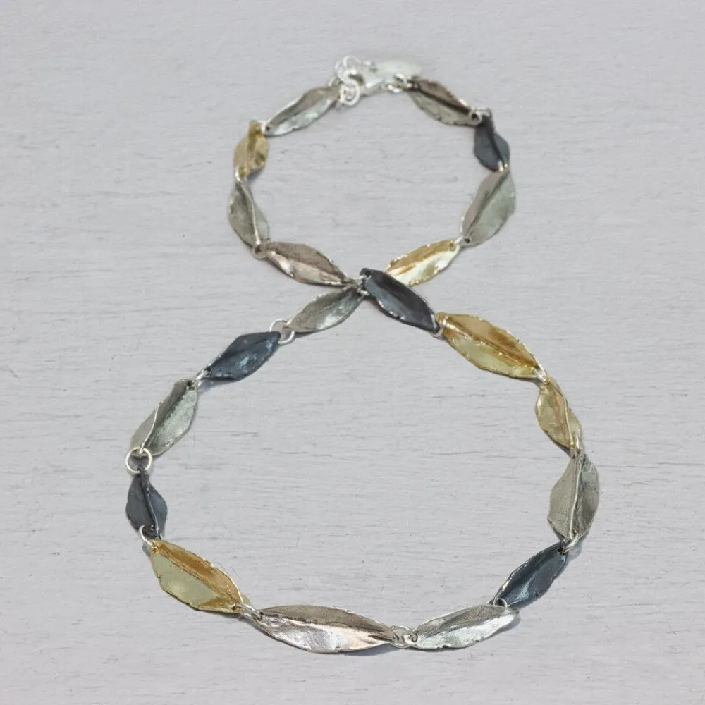 Jéh Jewels Touch Of Gold-Halskette gefaltete Blätter