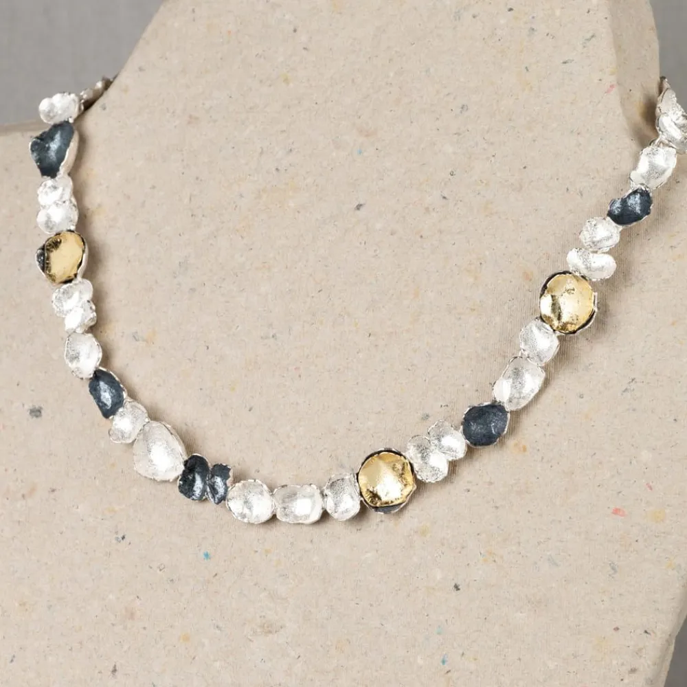 Jéh Jewels Touch Of Gold | Jéh Colliers-Halskette mit drei farbigen Schalen