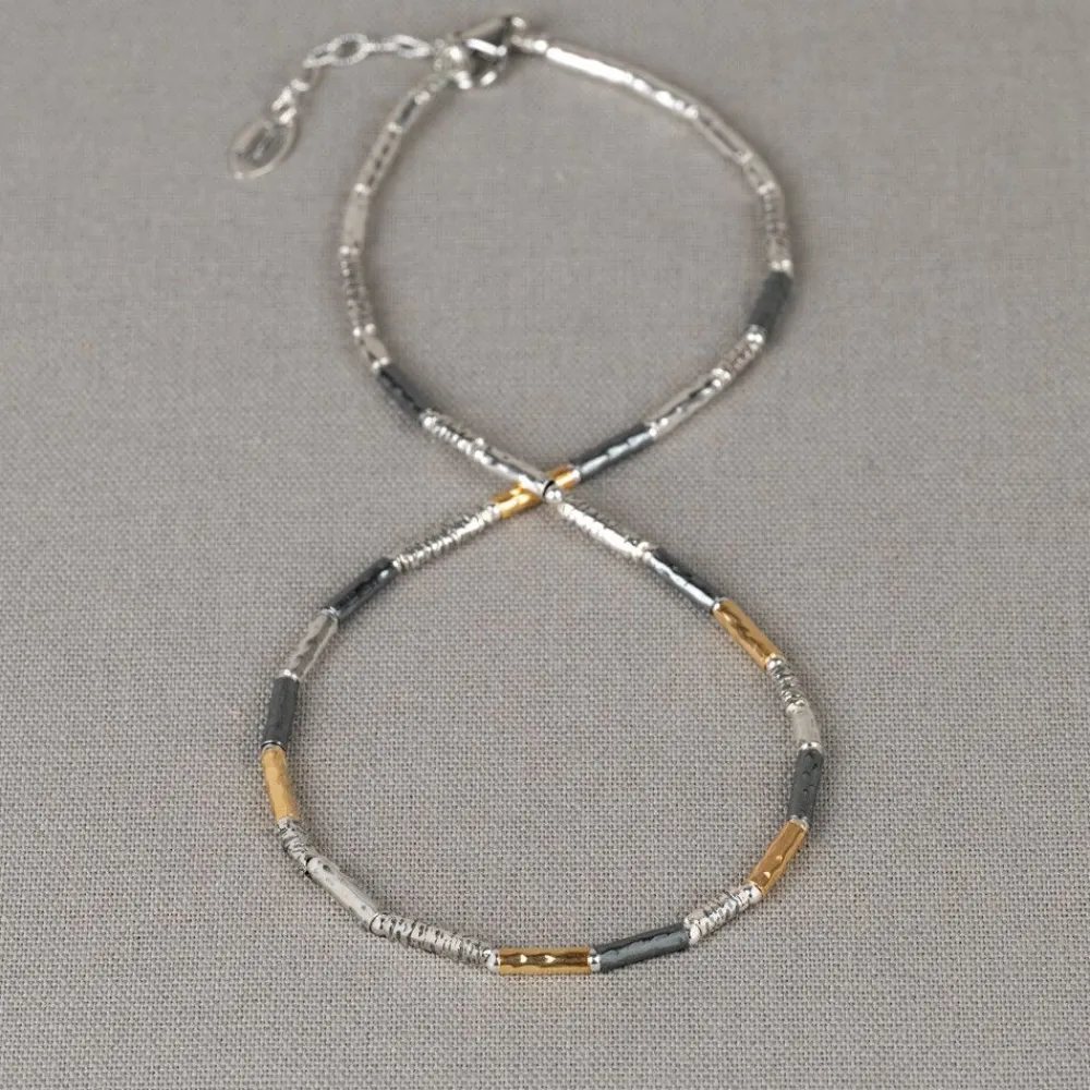 Jéh Jewels Tubes | Touch Of Gold-Halskette Silber + GF 42cm