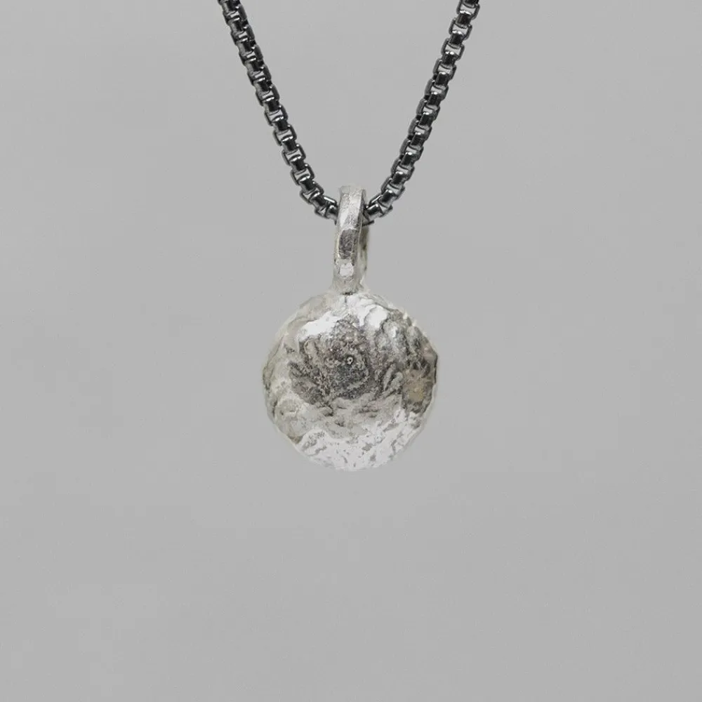 Jéh Jewels Silver | Fine Line-Halskette Silber Oxy + hänger Silber Oxy rund