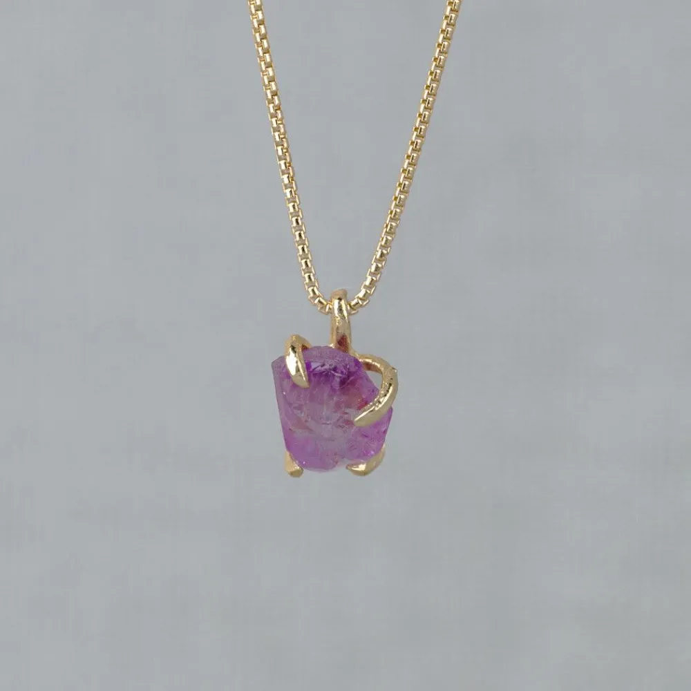 Jéh Jewels Touch Of Gold | Edelsteine-Halskette vergoldet + Amethyst