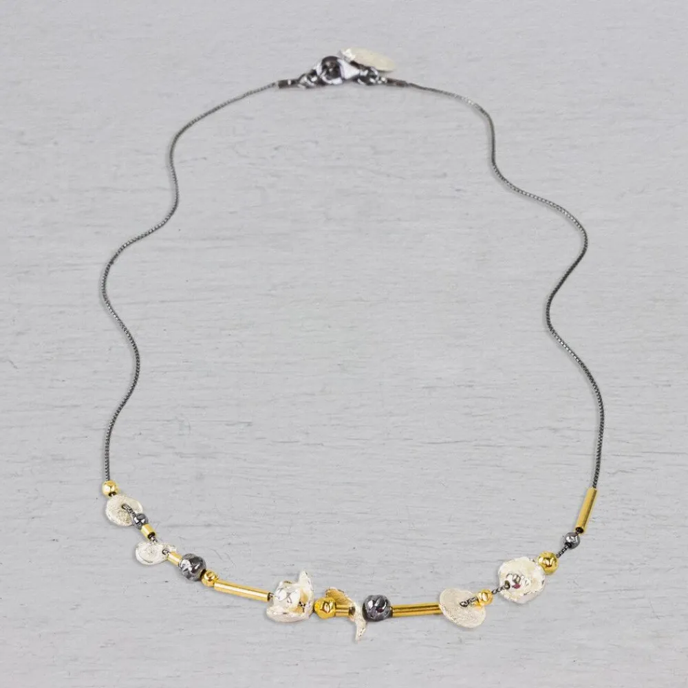 Jéh Jewels Touch Of Gold | Fine Line-Kettenröhrchen, Kugeln, Blumen Goldfilled