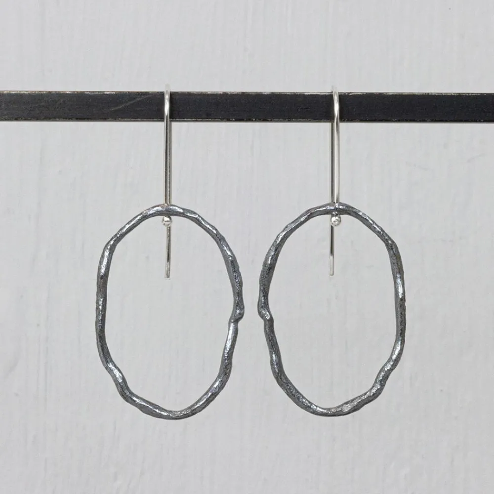 Jéh Jewels Silver | Ohrhänger-Offener organischer Oxy-Ohrring