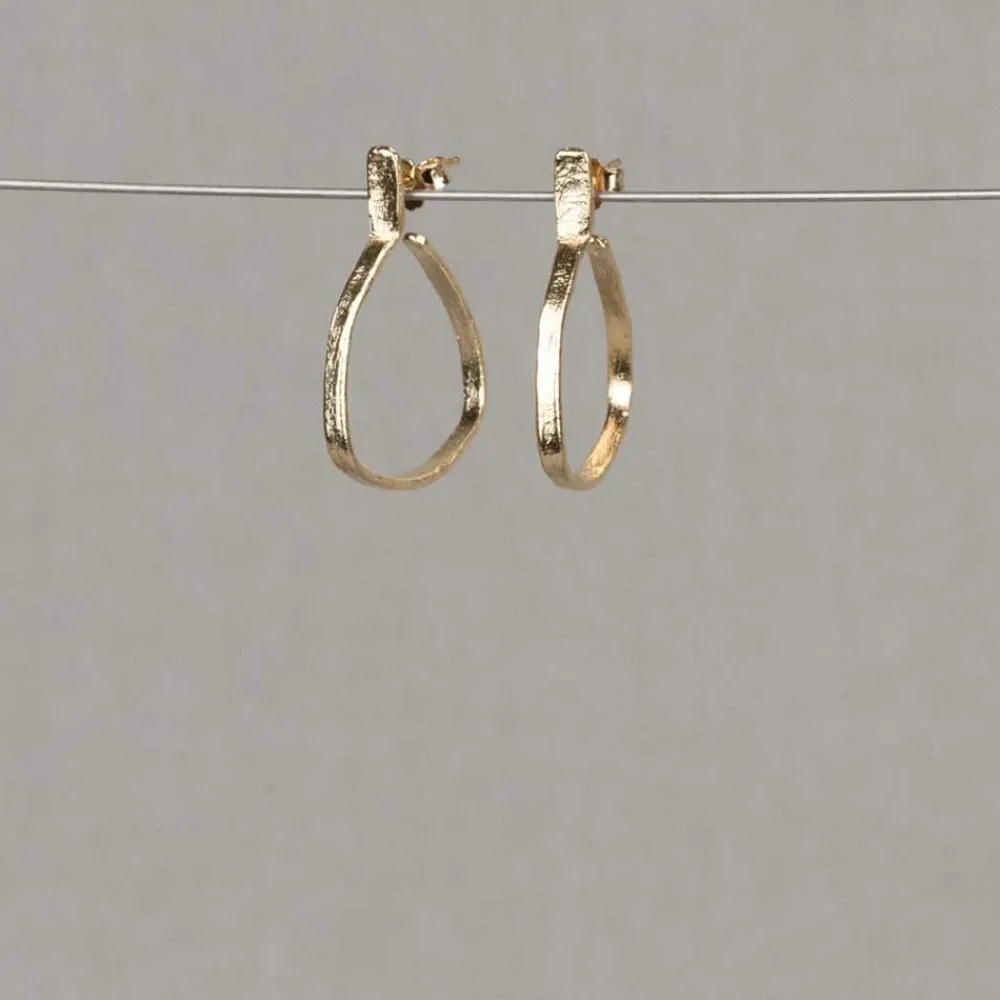 Jéh Jewels Touch Of Gold | Creool-Ohrbügel eckig Silber vergoldet