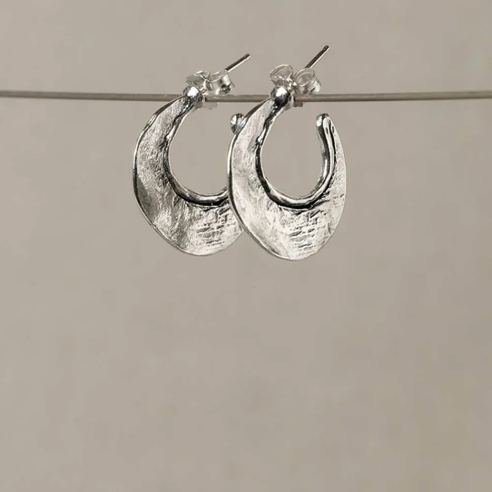 Jéh Jewels Silver | Creool-Ohrbügel Mond Silber Oxy glänzend