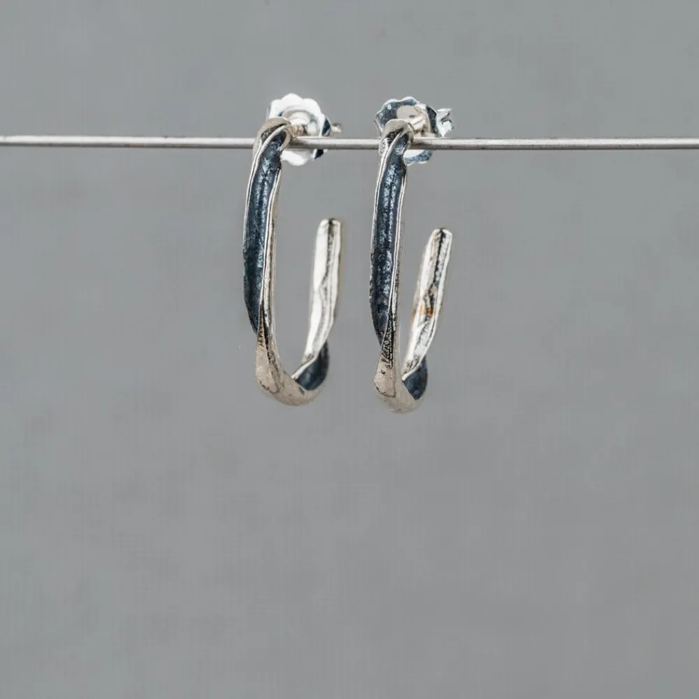 Jéh Jewels Silver | Creool-Ohrbügel Silber Oxy Twister kurz
