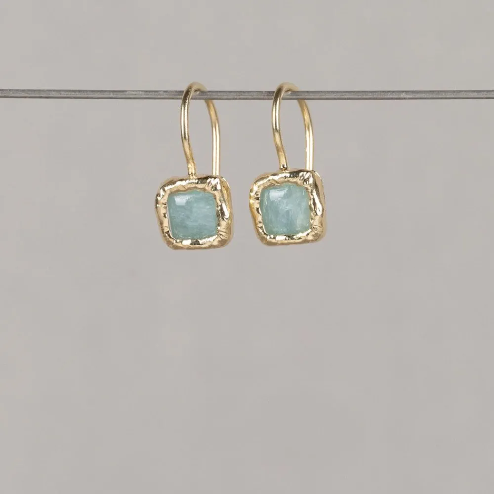 Jéh Jewels Touch Of Gold | Edelsteine-Ohrring Gold plated mit Aquamarin