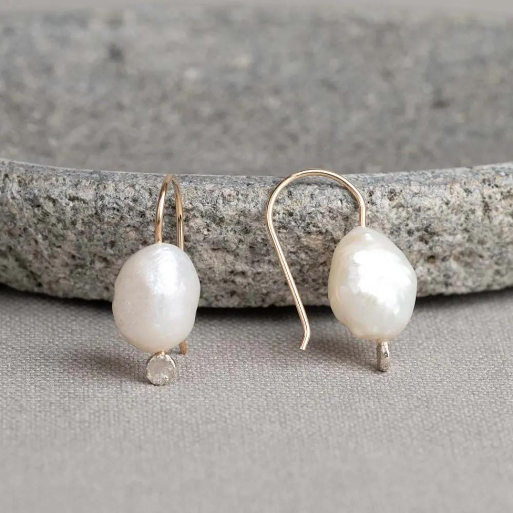Jéh Jewels Touch Of Gold | Pearls-Ohrring Goldgefüllt mit Perle