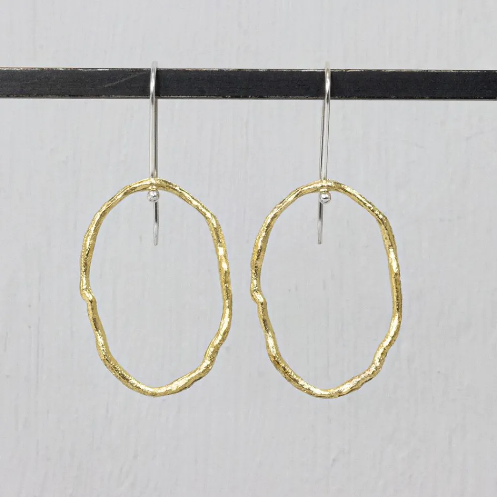 Jéh Jewels Touch Of Gold | Ohrhänger-Ohrring organisch offen vergoldet