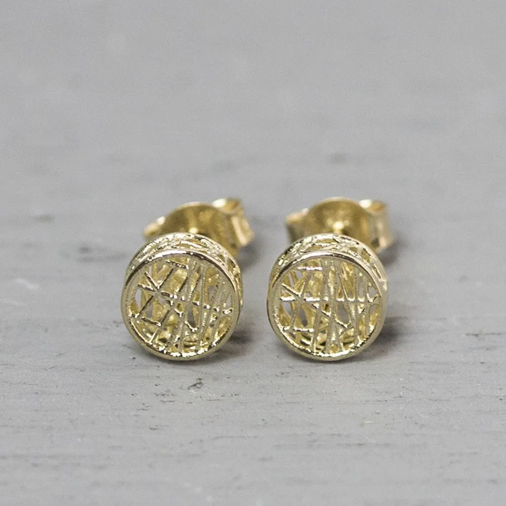 Jéh Jewels 3d Gold-Ohrstecker 14 Karat Gold rund