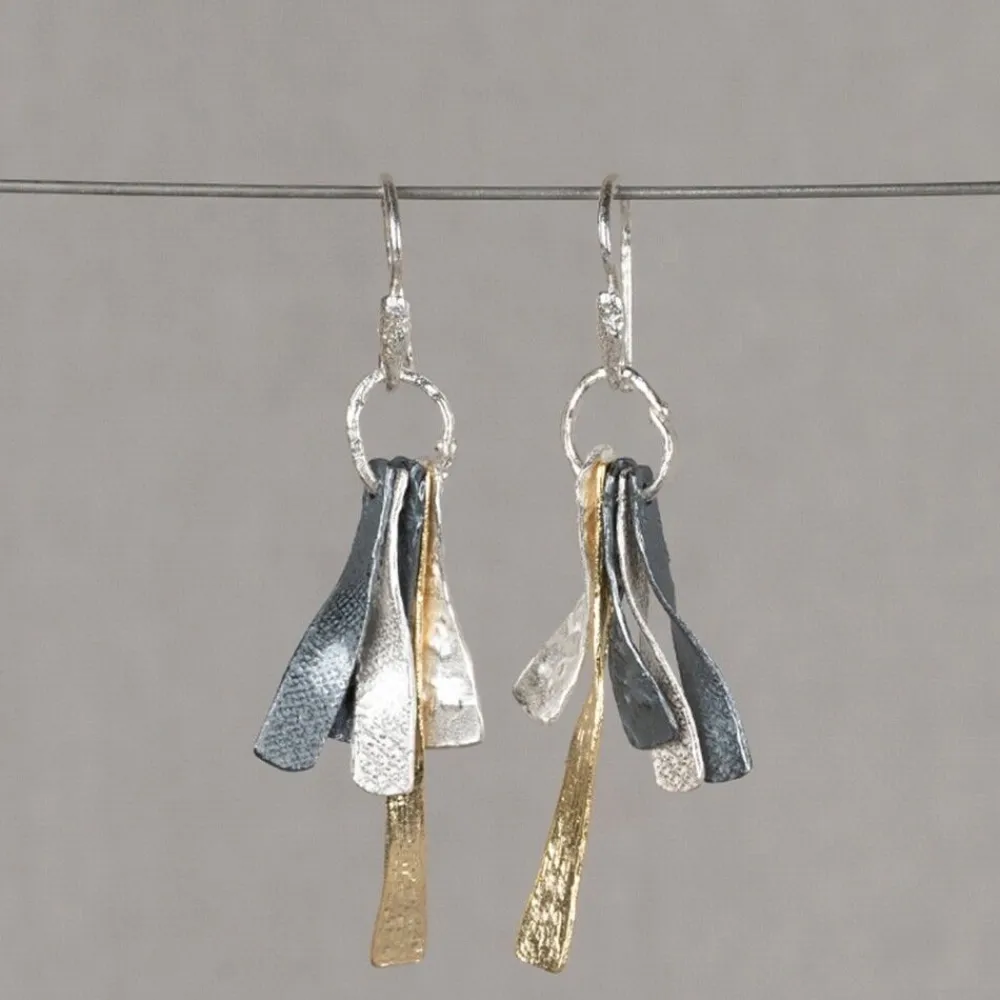 Jéh Jewels Touch Of Gold | Ohrhänger-Oorbel zilver oxy + wit