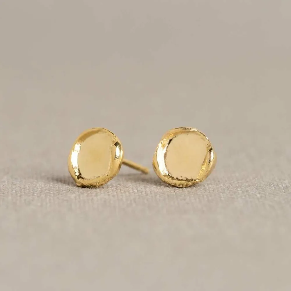 Jéh Jewels Touch Of Gold | Ohrstecker-Oorsteker zilver verguld rond