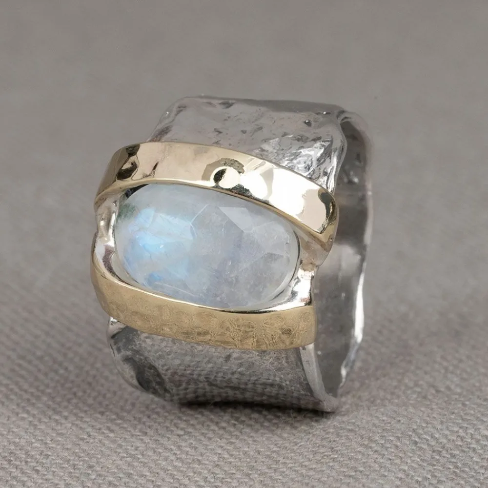 Jéh Jewels 9 Carat | Touch Of Gold-Ring mit Mondstein 9 Karat