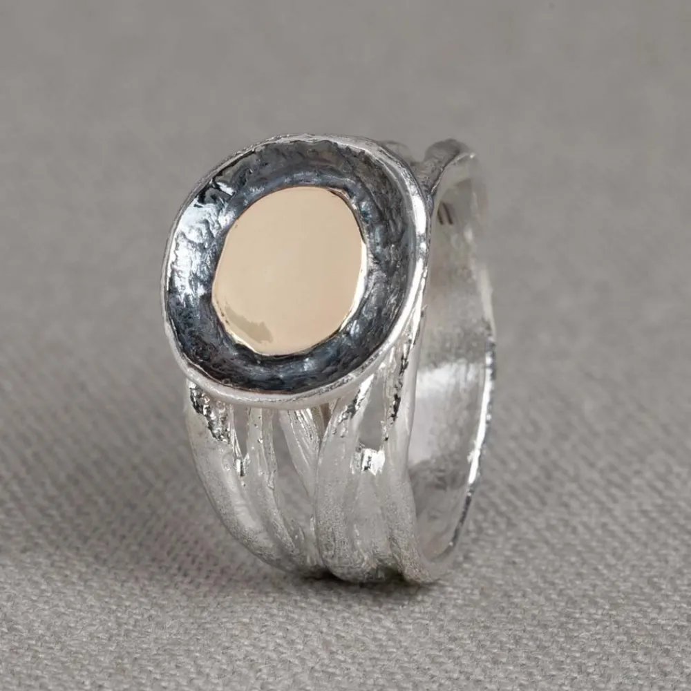 Jéh Jewels 9 Carat | Touch Of Gold-Ring Silber + 9 Karat in meinem Herzen
