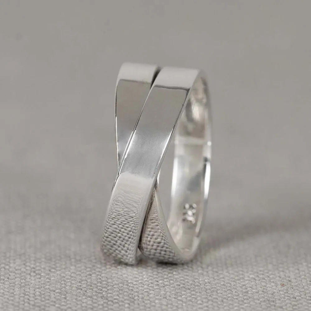 Jéh Jewels Silver-Ring Silber glatt gekreuzt