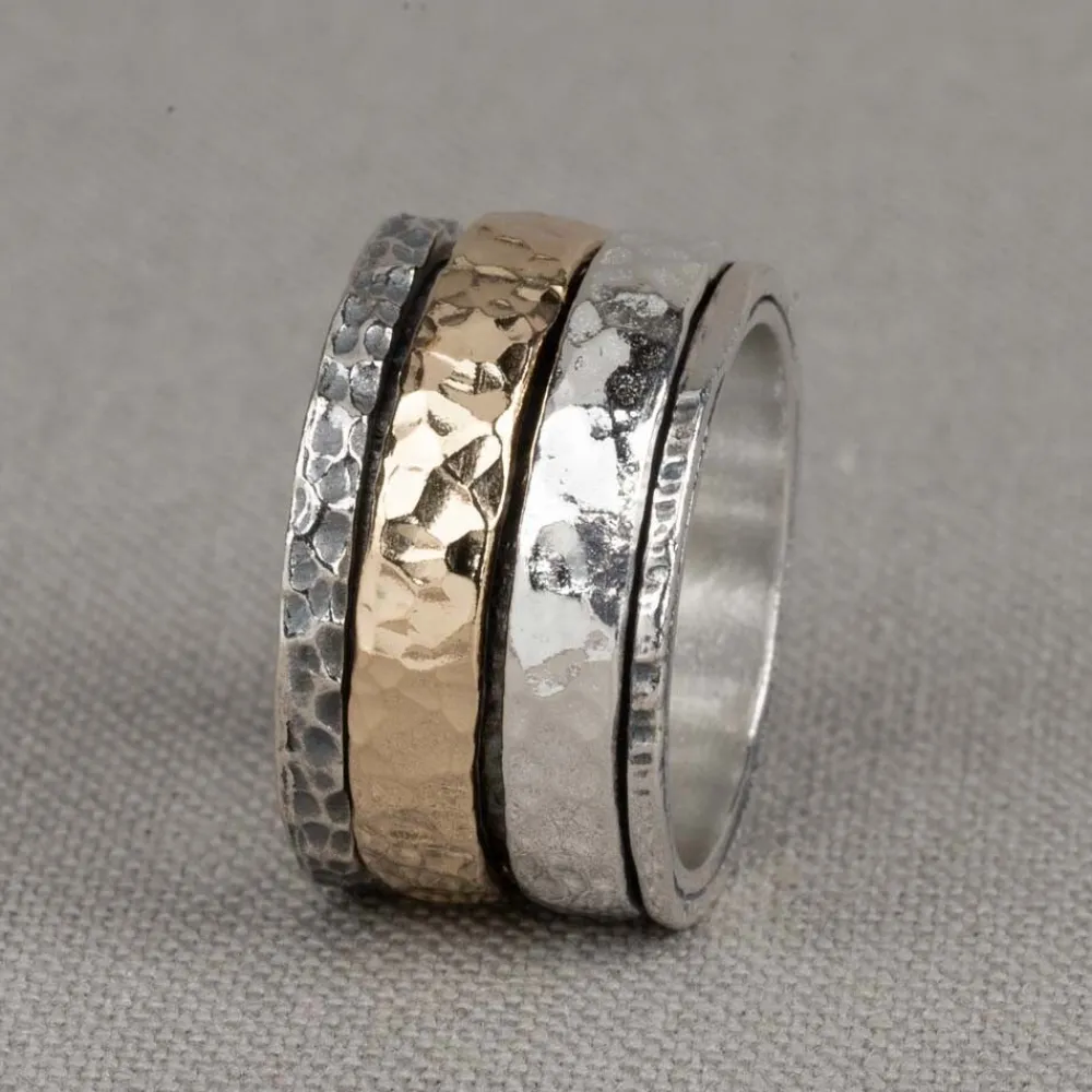 Jéh Jewels Touch Of Gold | Spinning-Ring Silber mit Goldfilled Duo