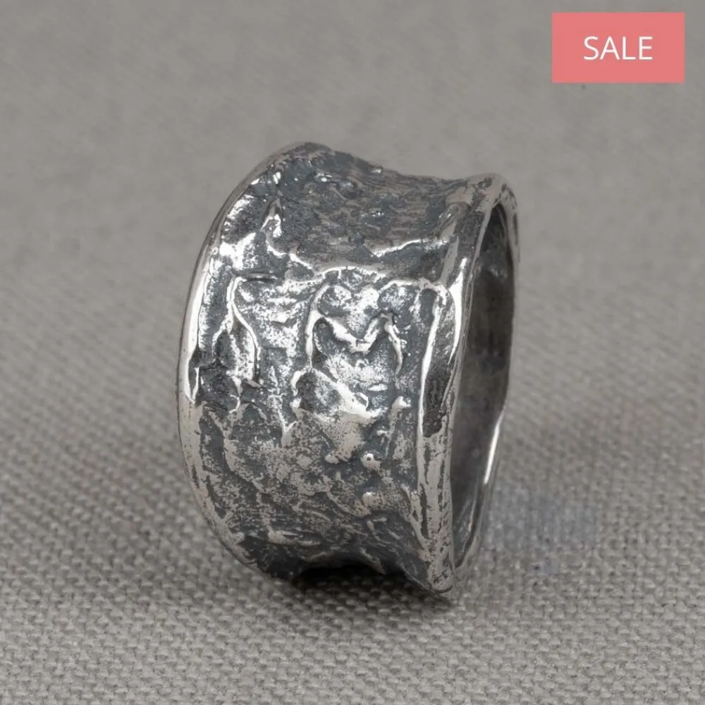 Jéh Jewels Silver-Ring zilver oxy met grove structuur