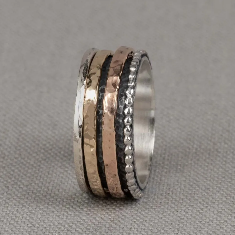 Jéh Jewels Touch Of Gold | Spinning-Ring zweifarbig Goldfilled